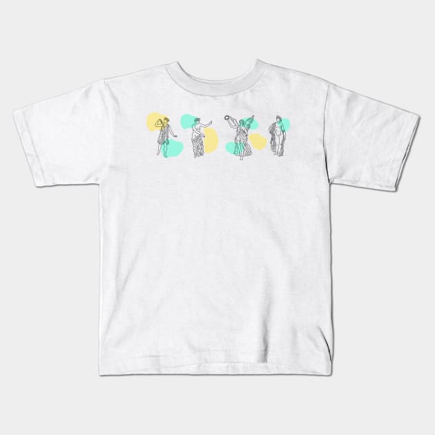 Greek Goddess blue Kids T-Shirt by candelanieto